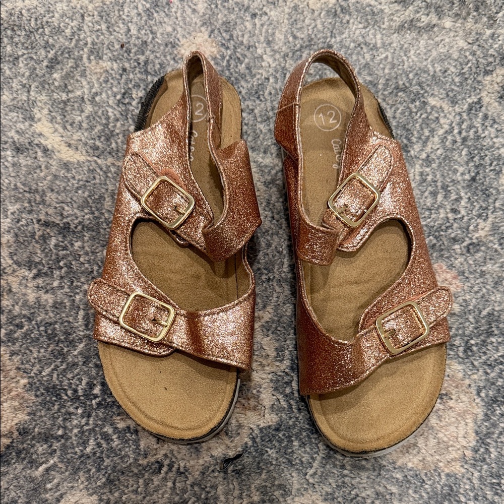 Cat & Jack Glittery Rose Gold Kids Sandals